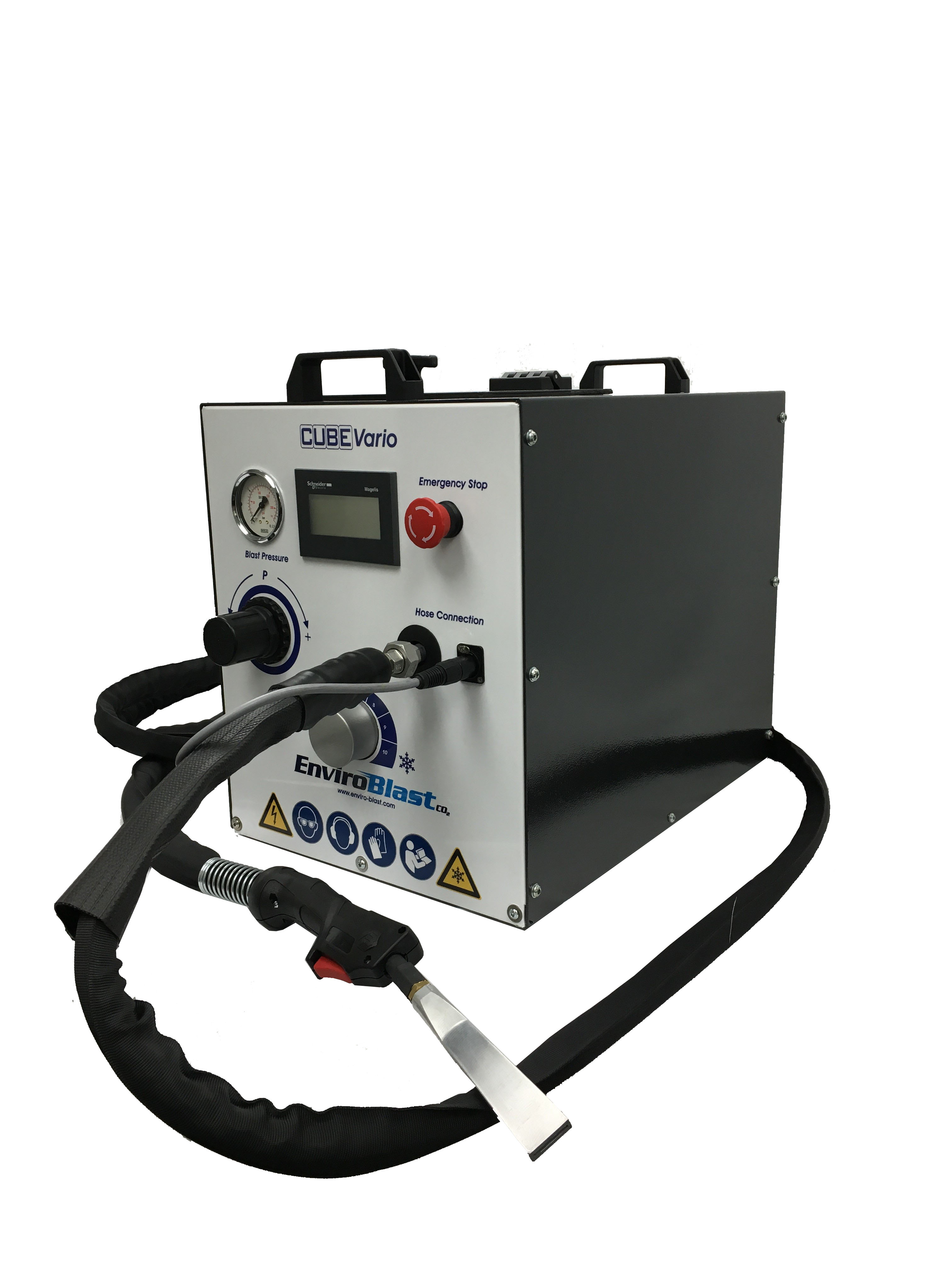 SM2000 Dry Ice Blasting Machine, 44 lbs Dry Ice Hopper, Hand Control Spray  Gun Kit, 5 Nozzles